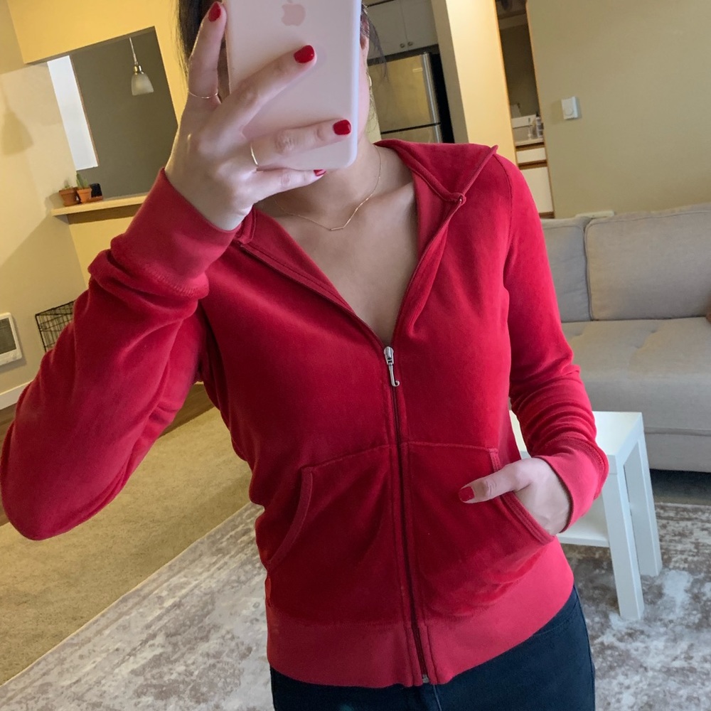 Juicy Couture Red Velour Jacket